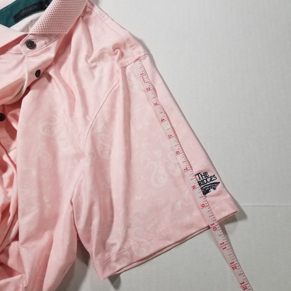 Greyson Golf Polo Performance Size Large All Over Print Pink Animal The Bridges - Picture 9 of 9